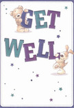 Joy and gentle energy radiate from this vibrant get well card, perfectly capturing the friendliness of Pentonville and its supportive neighbours. Two adorable figures-a snuggly teddy and a playful, floppy-eared pup-appear ready to leap from the page, balancing the vivid letters of 'Get Well' in arms both steady and kind. The indigo and teal typography stands confidently against a creamy-white backdrop, reminiscent of the inviting displays at Pentonville Florist. Whimsical blue and lavender stars are scattered across the card, adding a sparkling, optimistic touch fit for these cheerful characters. Soft, inviting textures in the animals' fur give the illusion of a comforting embrace, promising solace and well-wishes for anyone on the mend. More than just a card, it's a heartfelt gesture-a little burst of hope and joy from the heart of Pentonville.
